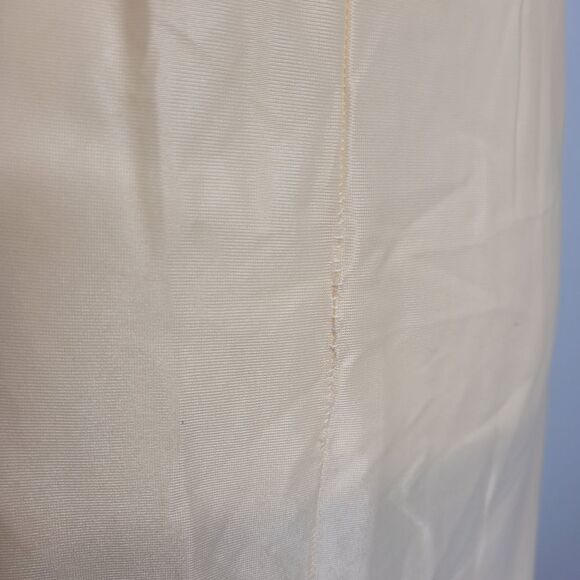 VINTAGE 80s slip ivory cream lace and satin rose grunge floral dress 48/L - Picture 4 of 13